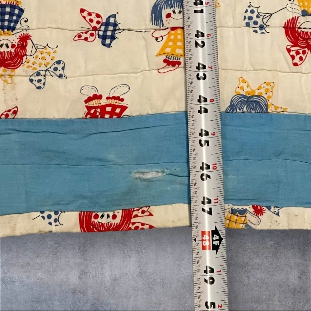 Vtg‎ Hand Stitched Quilt Rocking Horse Pattern Baby Crib 38X35 Wall Hanging READ